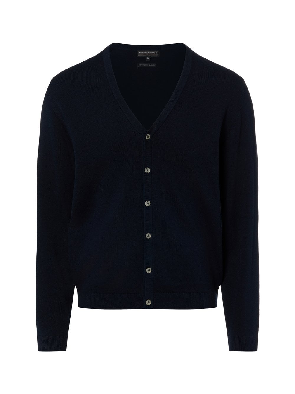 Finshley & Harding Strickjacke mit Cashmere-Anteil Herren Baumwolle blau, XXXL