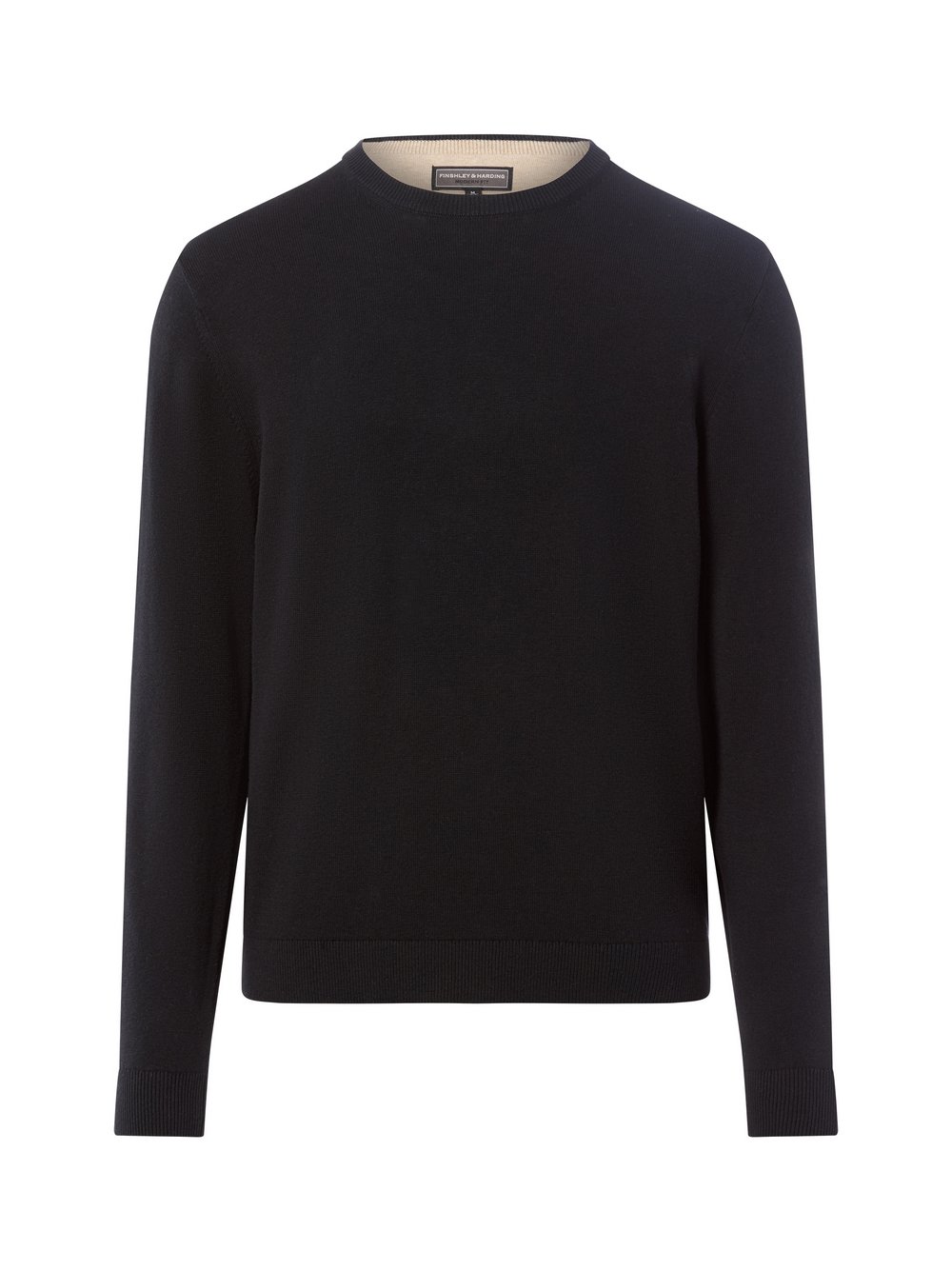 Finshley & Harding Pullover mit Cashmere-Anteil Herren Baumwolle schwarz, XL