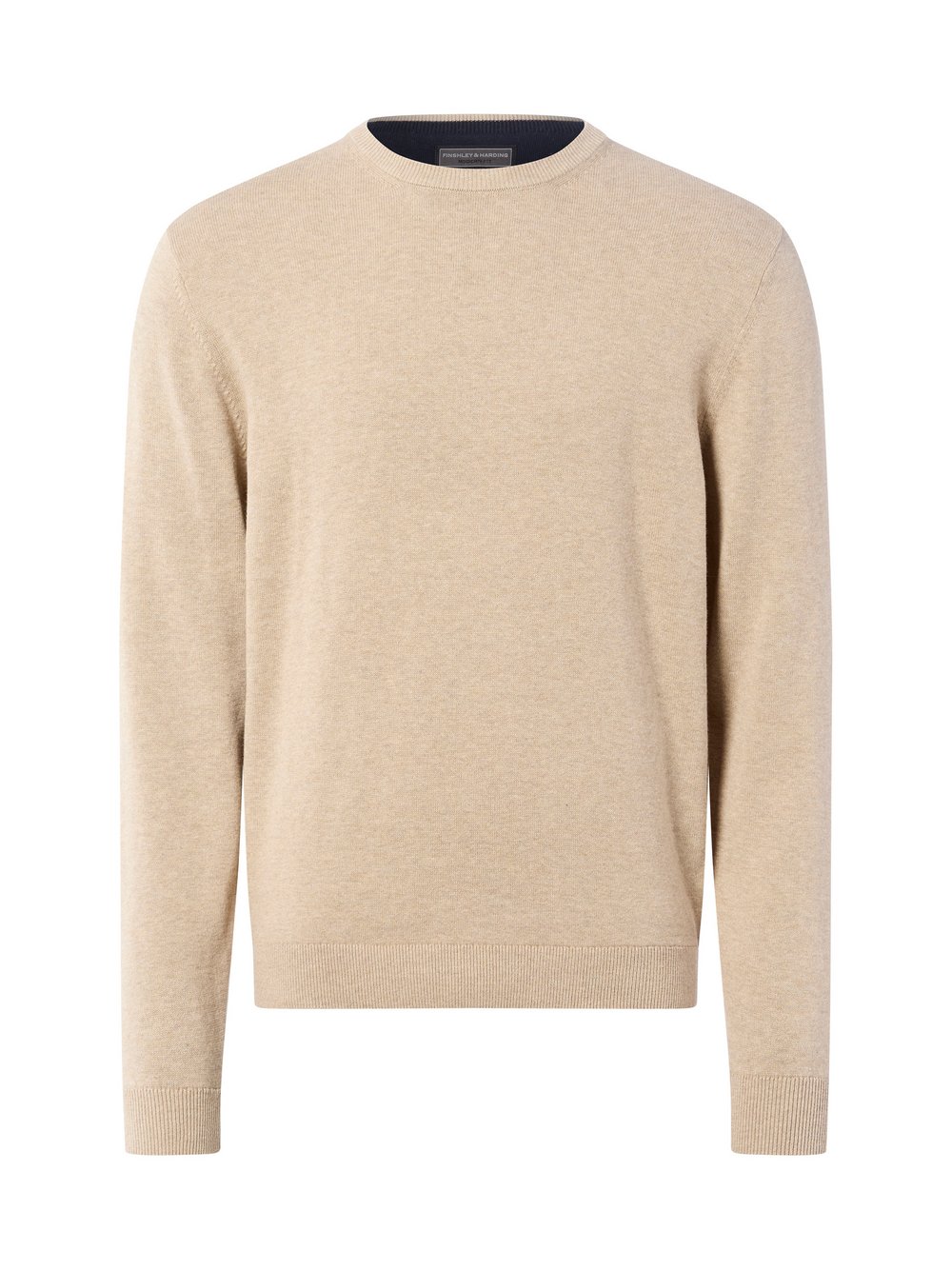 Finshley & Harding Pullover mit Cashmere-Anteil Herren Baumwolle beige meliert, XXL