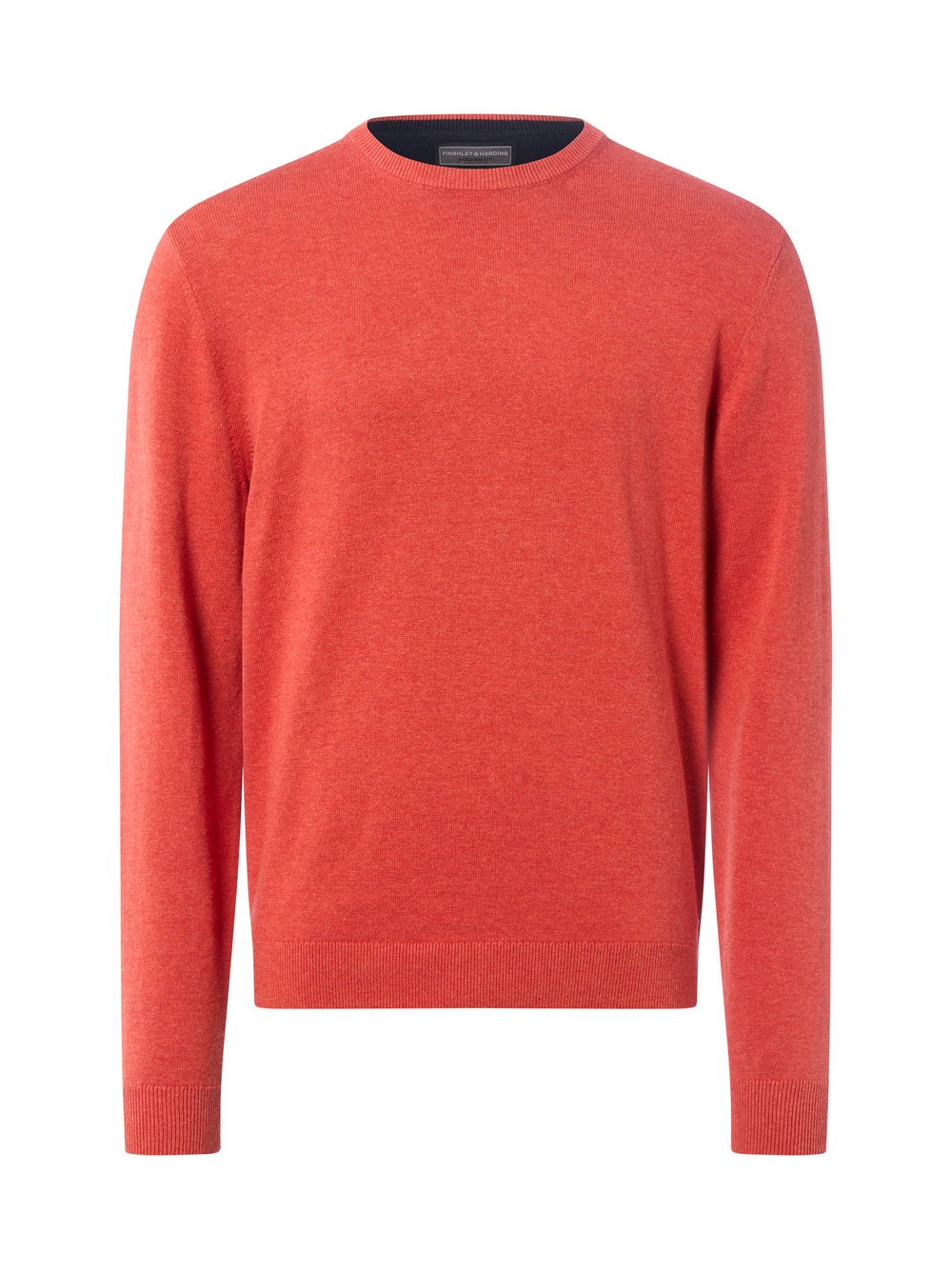 Finshley & Harding Pullover mit Cashmere-Anteil Herren Baumwolle orange meliert, XL