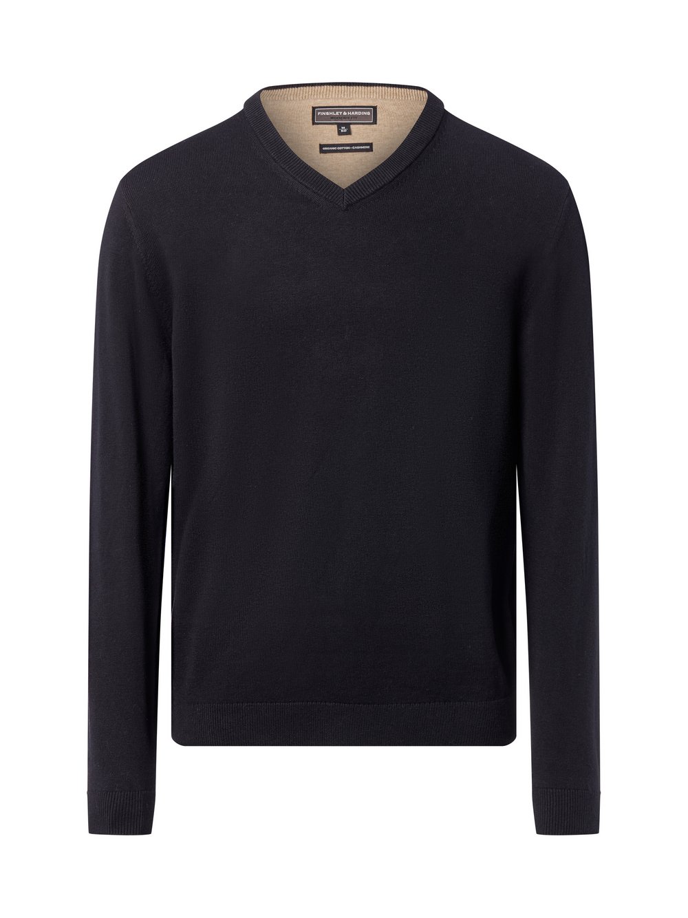 Finshley & Harding Pullover mit Cashmere-Anteil Herren Baumwolle schwarz, M