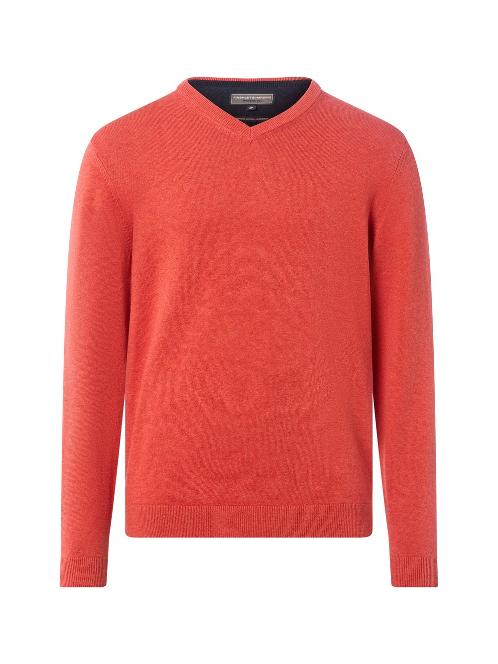 Finshley & Harding Pullover mit Cashmere-Anteil Herren Baumwolle orange meliert, M