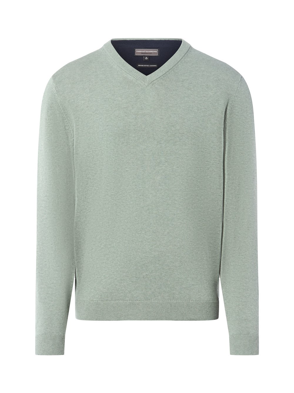 Finshley & Harding Pullover mit Cashmere-Anteil Herren Baumwolle grün meliert, M
