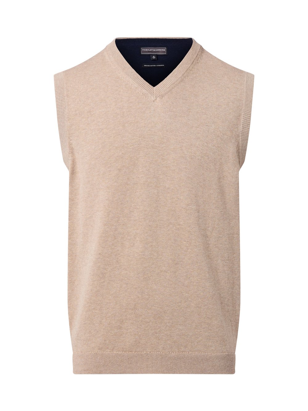 Finshley & Harding Pullunder mit Cashmere-Anteil Herren Baumwolle braun meliert, XL