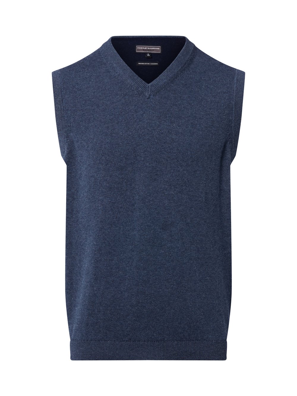 Finshley & Harding Pullunder mit Cashmere-Anteil Herren Baumwolle blau meliert, M