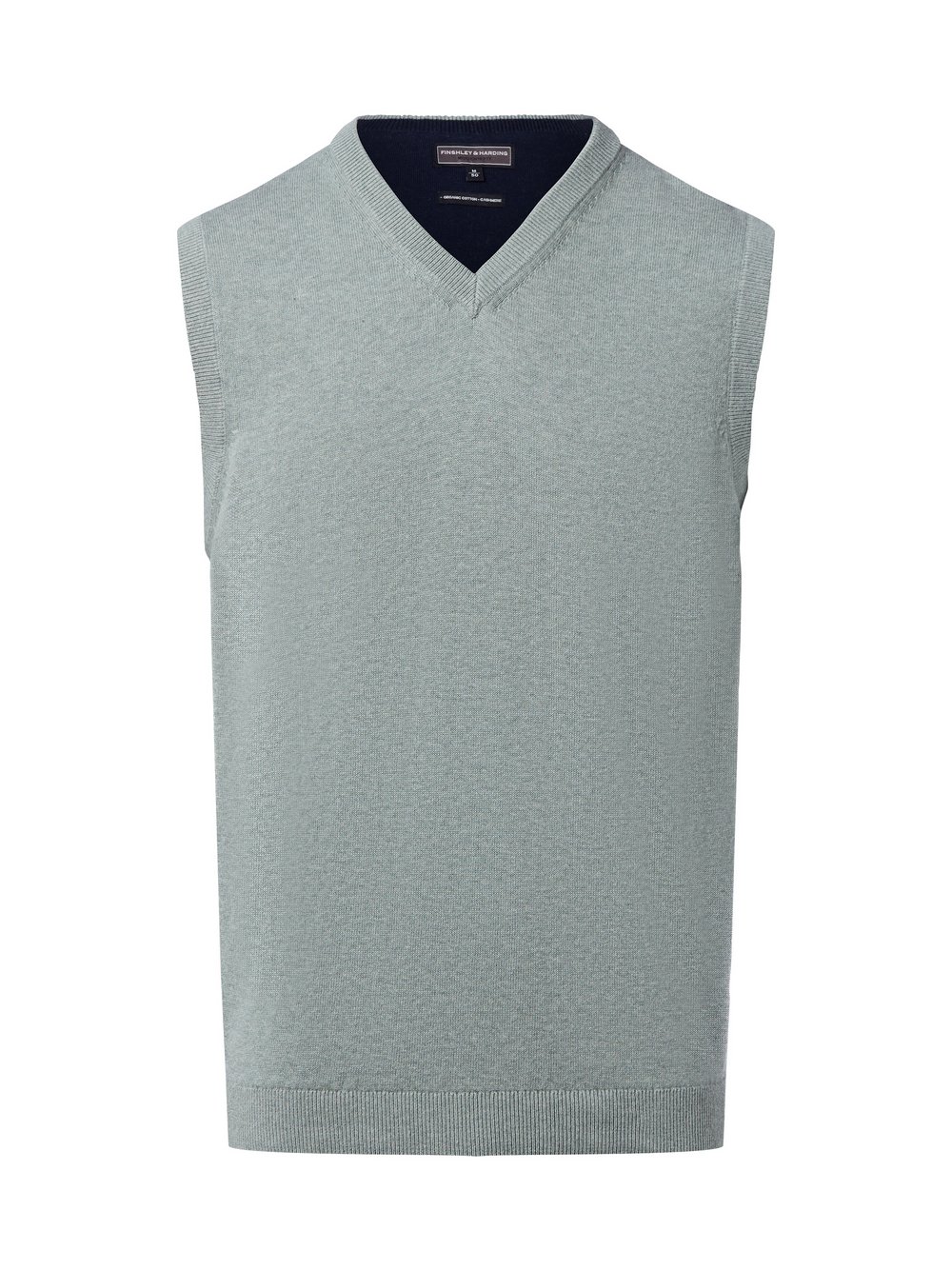 Finshley & Harding Pullunder mit Cashmere-Anteil Herren Baumwolle grün meliert, XL