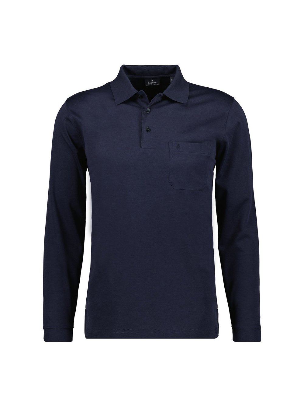 Ragman Poloshirt Herren Baumwolle blau meliert, XXL