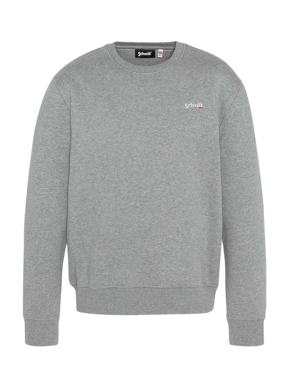 Schott N.Y.C. Pullover Herren Baumwolle grau, XXL