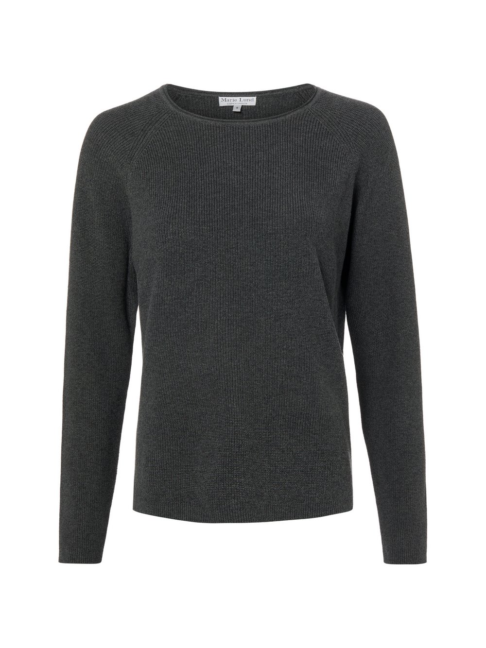 Marie Lund Strickpullover Damen Baumwolle grau meliert, L