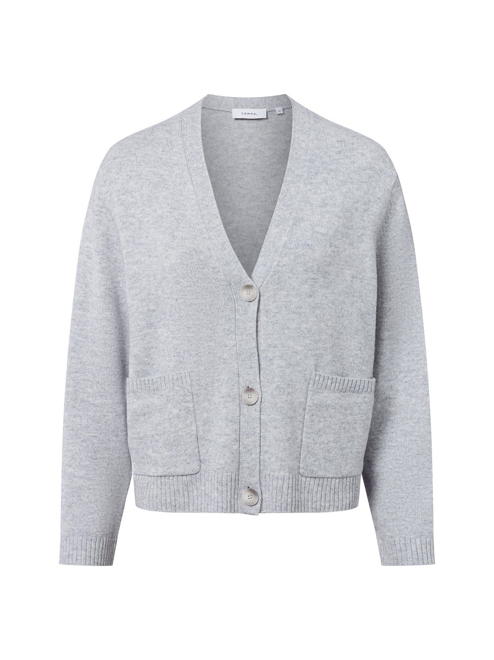 comma Strickjacke mit Woll-Anteil Damen Wolle grau meliert, 38