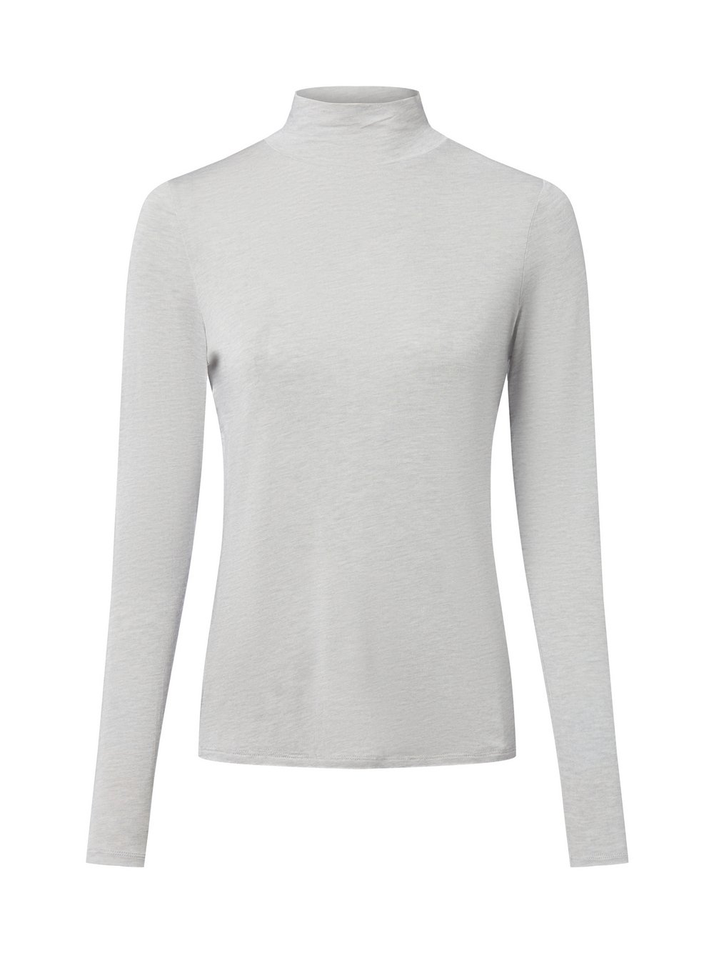 comma Langarmshirt mit Woll-Anteil Damen Lyocell grau meliert, 46