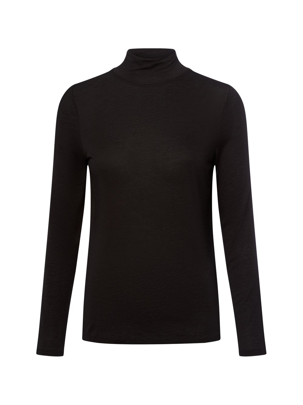 comma Langarmshirt mit Woll-Anteil Damen Lyocell schwarz, 38