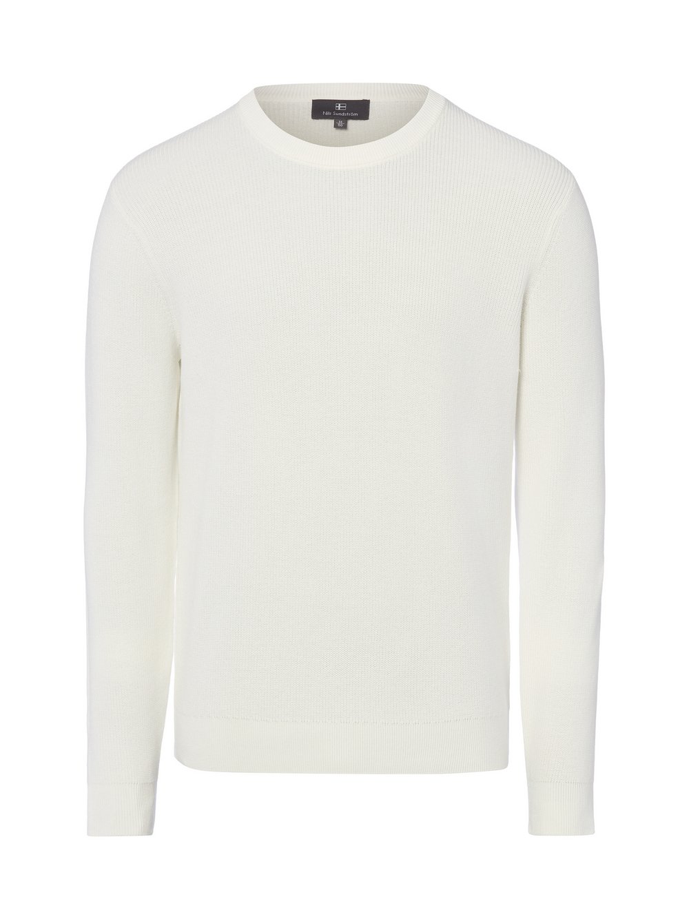 Nils Sundström Strickpullover Herren Baumwolle weiß, XL