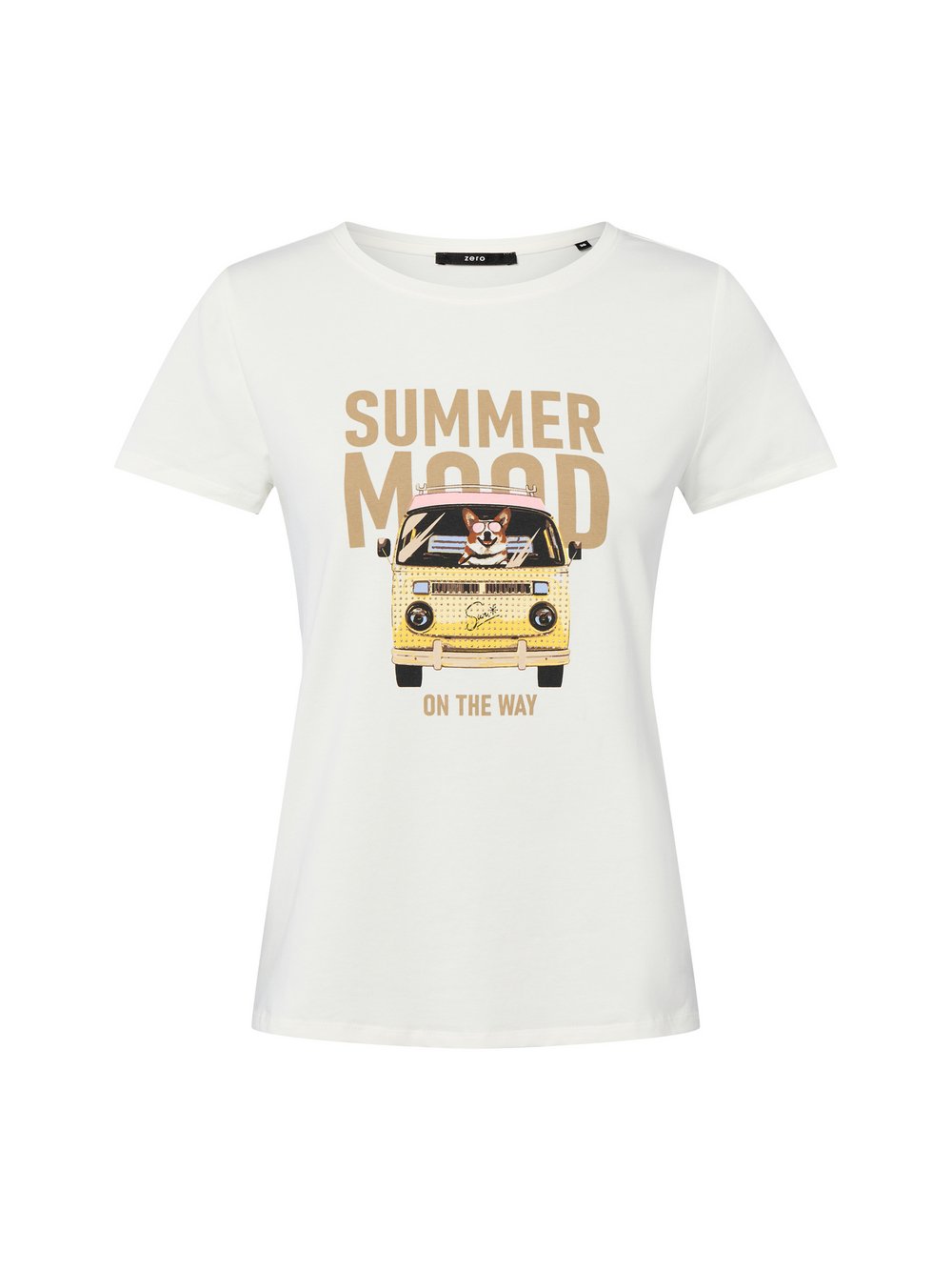 zero T-Shirt Damen Baumwolle weiß bedruckt, 36
