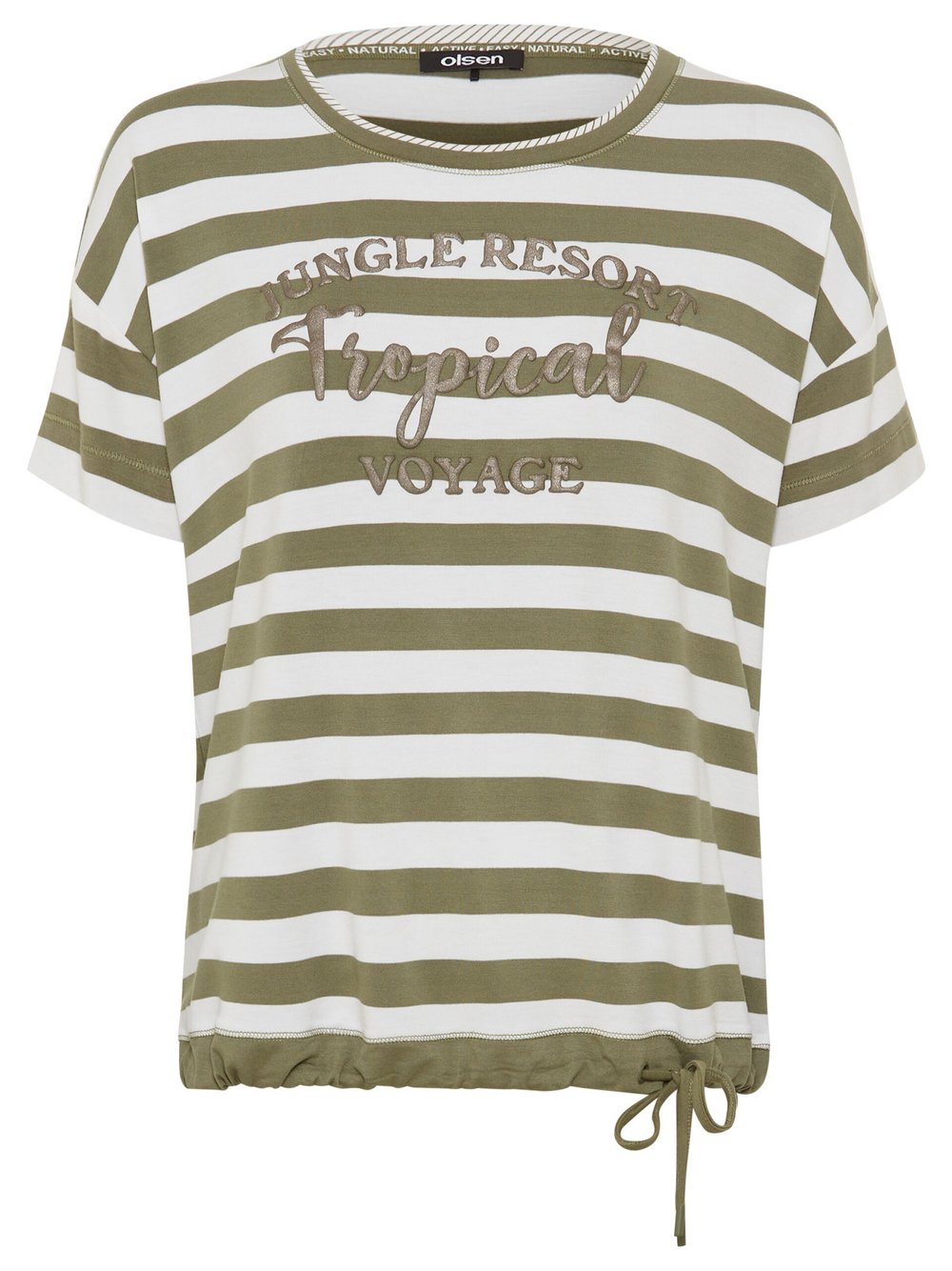 Olsen Shirt Damen Viskose grün gestreift, 40