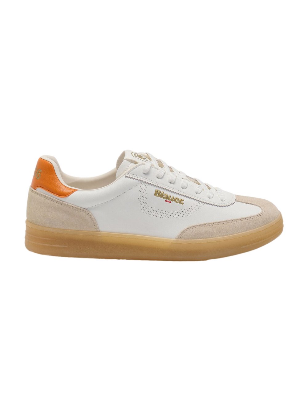 Blauer Sportschuhe Herren Leder weiß, 41