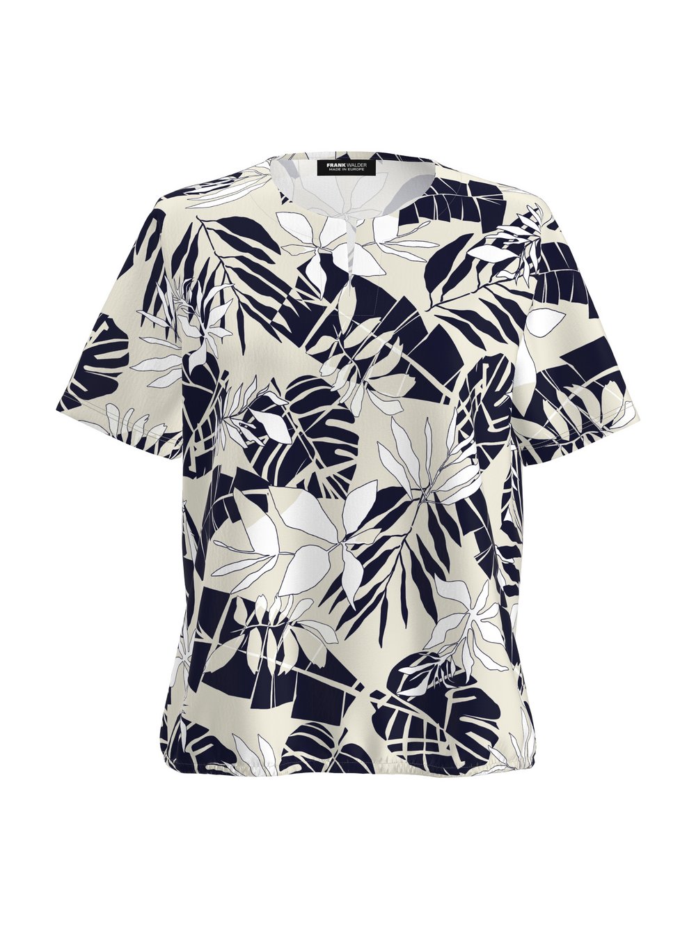 Frank Walder T-Shirt Damen Viskose blau gemustert, 38