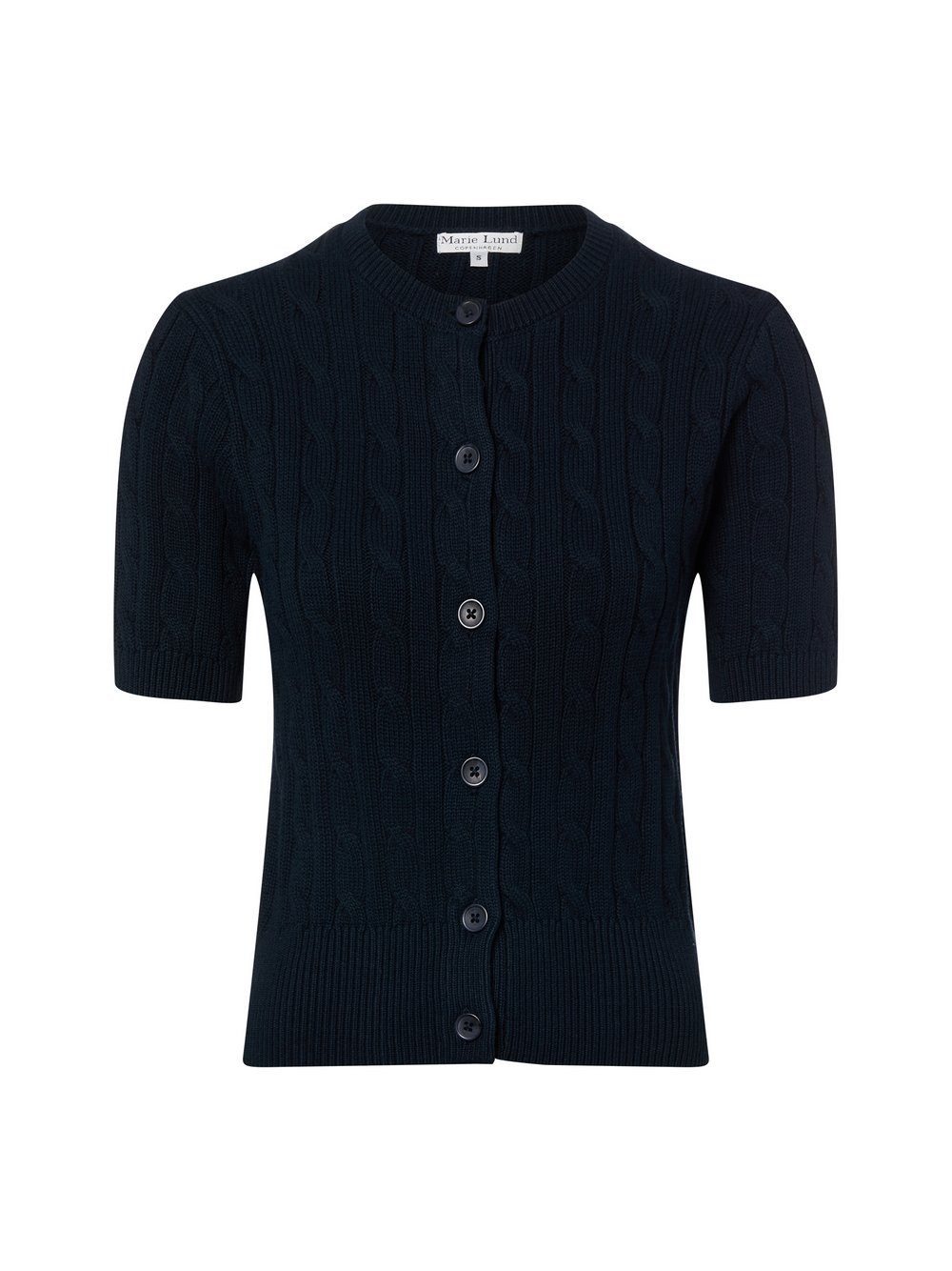 Marie Lund Strickjacke Damen Baumwolle blau strukturiert, M
