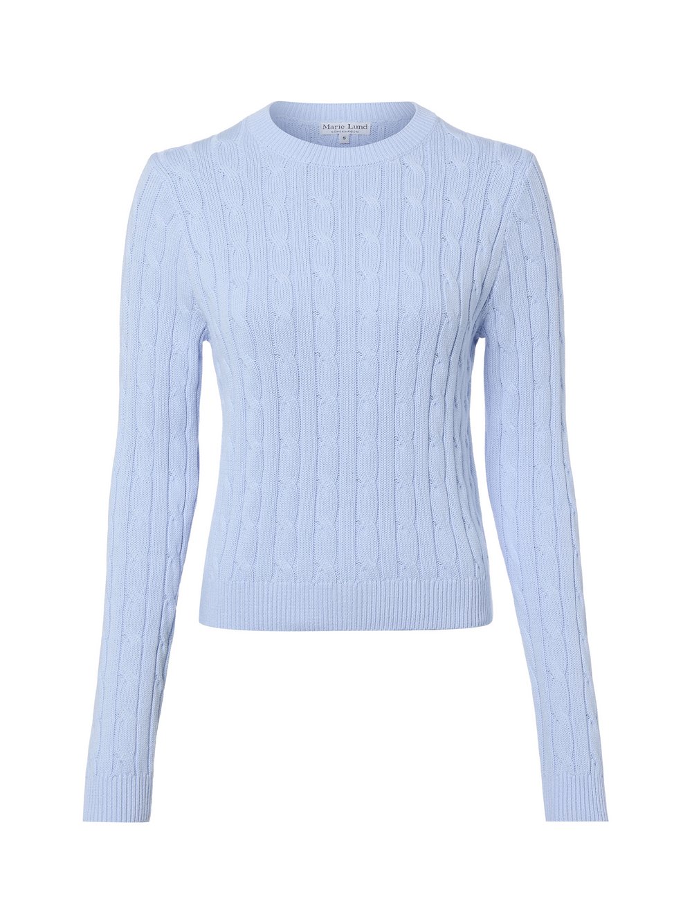 Marie Lund Strickpullover Damen Baumwolle blau strukturiert, M