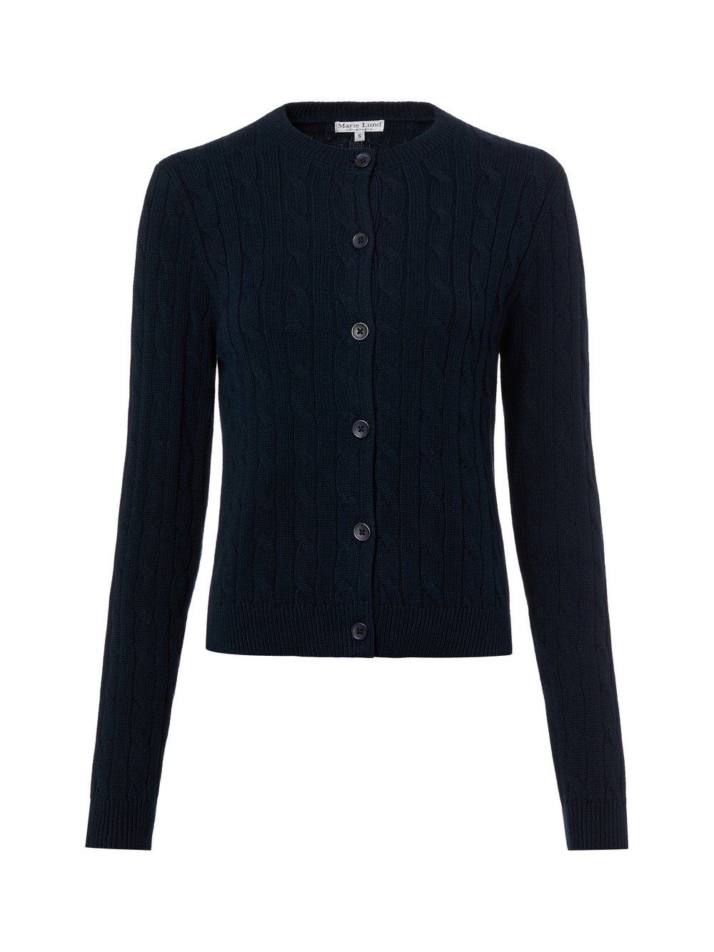 Marie Lund Strickjacke Damen Baumwolle blau strukturiert, M