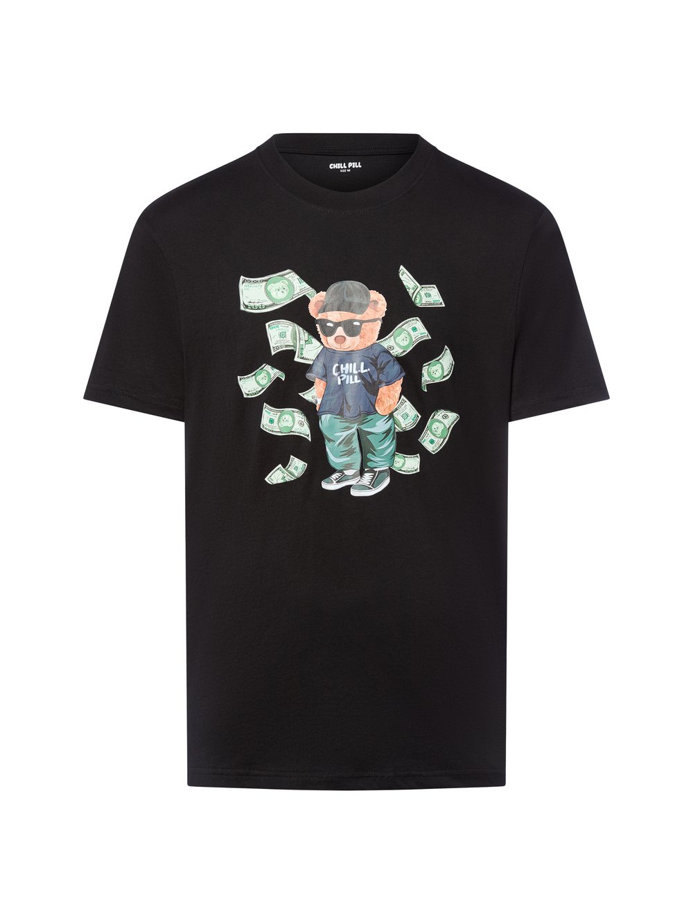 Chill Pill T-Shirt Herren Jersey schwarz bedruckt, L