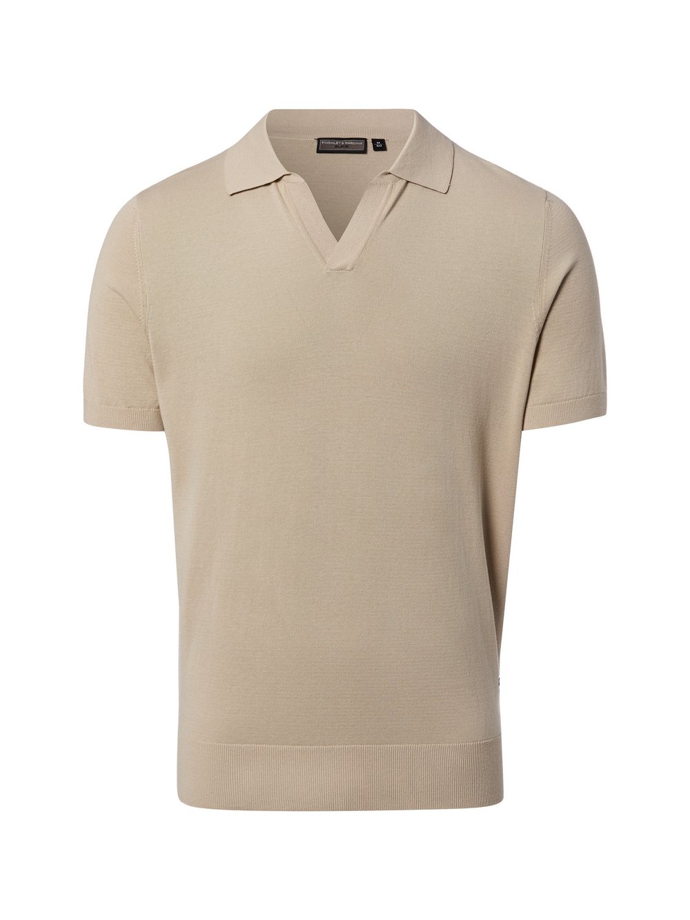 Finshley & Harding Strick-Poloshirt Herren Baumwolle beige, L