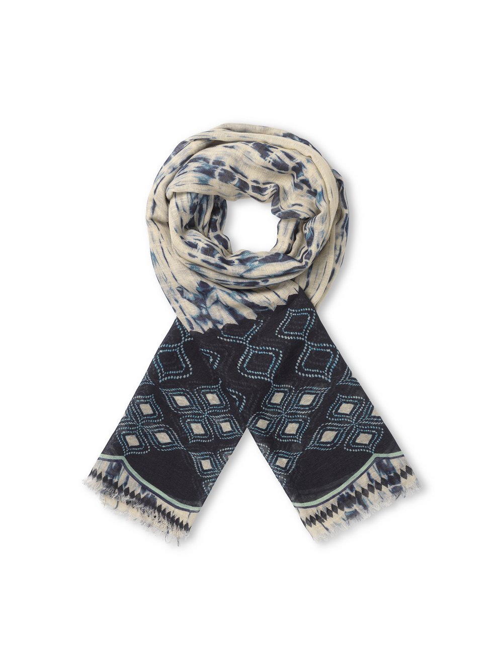 Masai Schal Damen Modal blau bedruckt, ONE SIZE