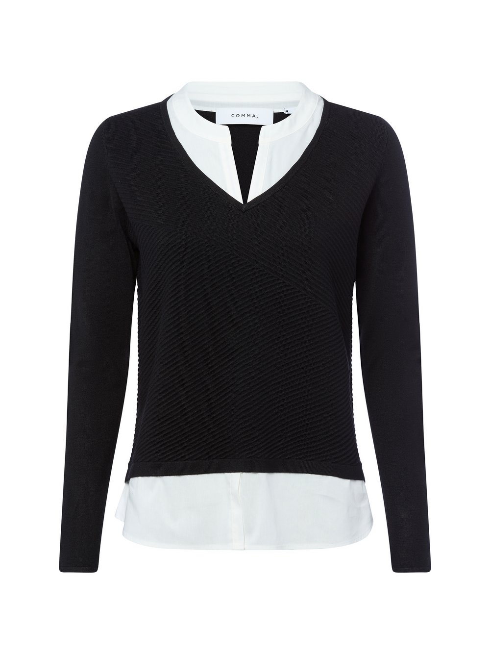 comma Strickpullover Damen Feinstrick schwarz, 36