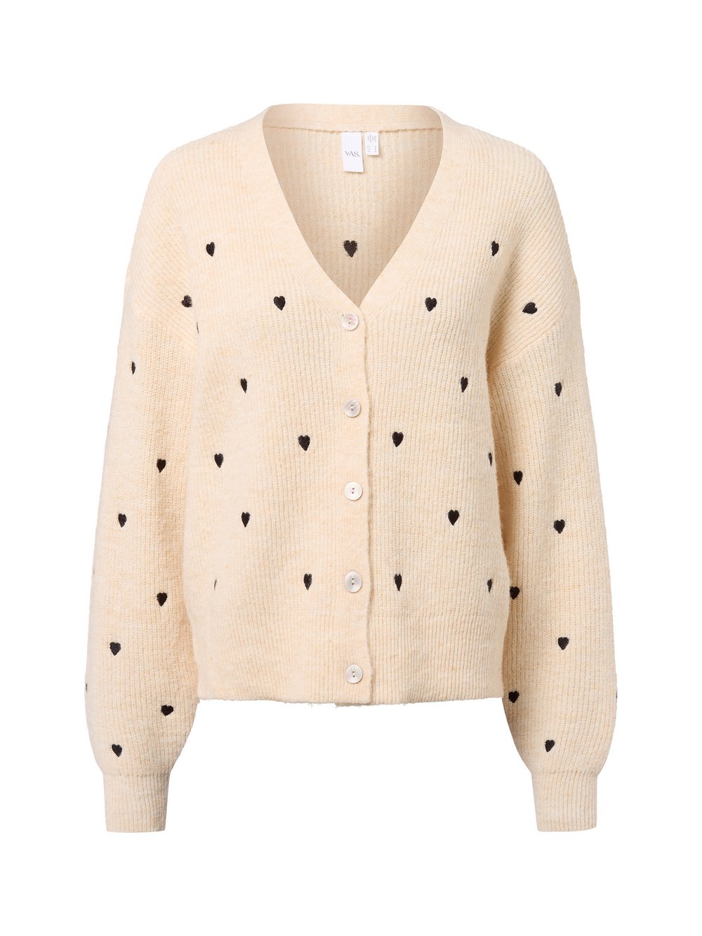 Y.A.S Strickjacke mit Alpaka-Anteil Damen beige gemustert, M