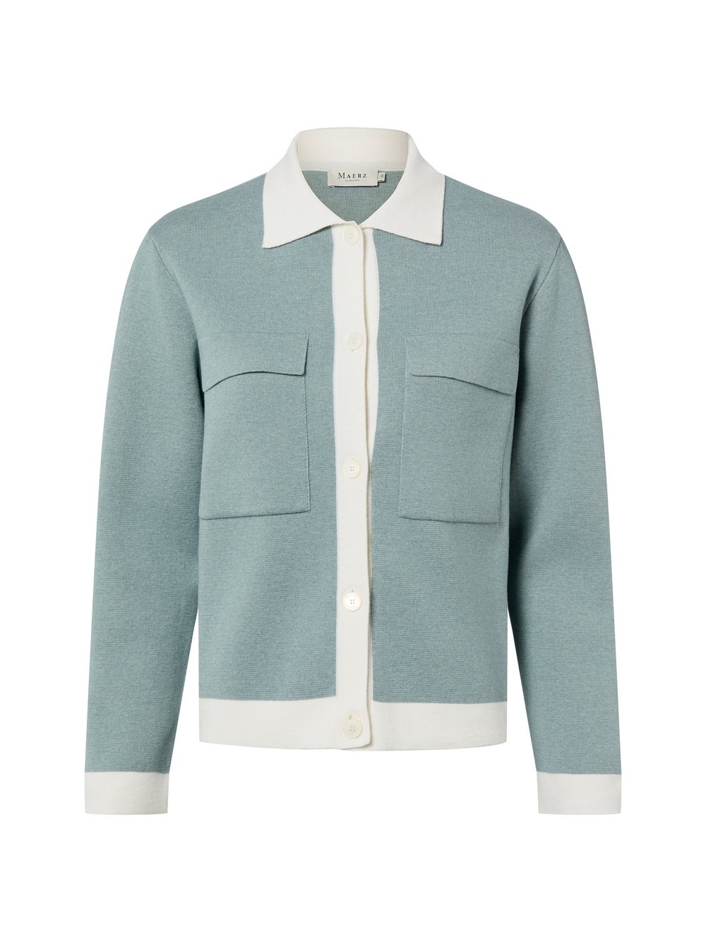 MAERZ Strickjacke mit Schurrwollanteil Damen Schurwolle blau, 44