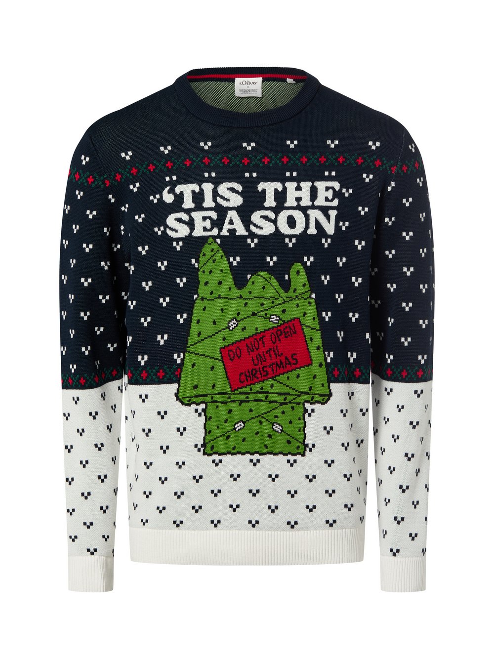 Thumbnail - s.Oliver Weihnachtspullover Herren Baumwolle mehrfarbig gemustert, XL