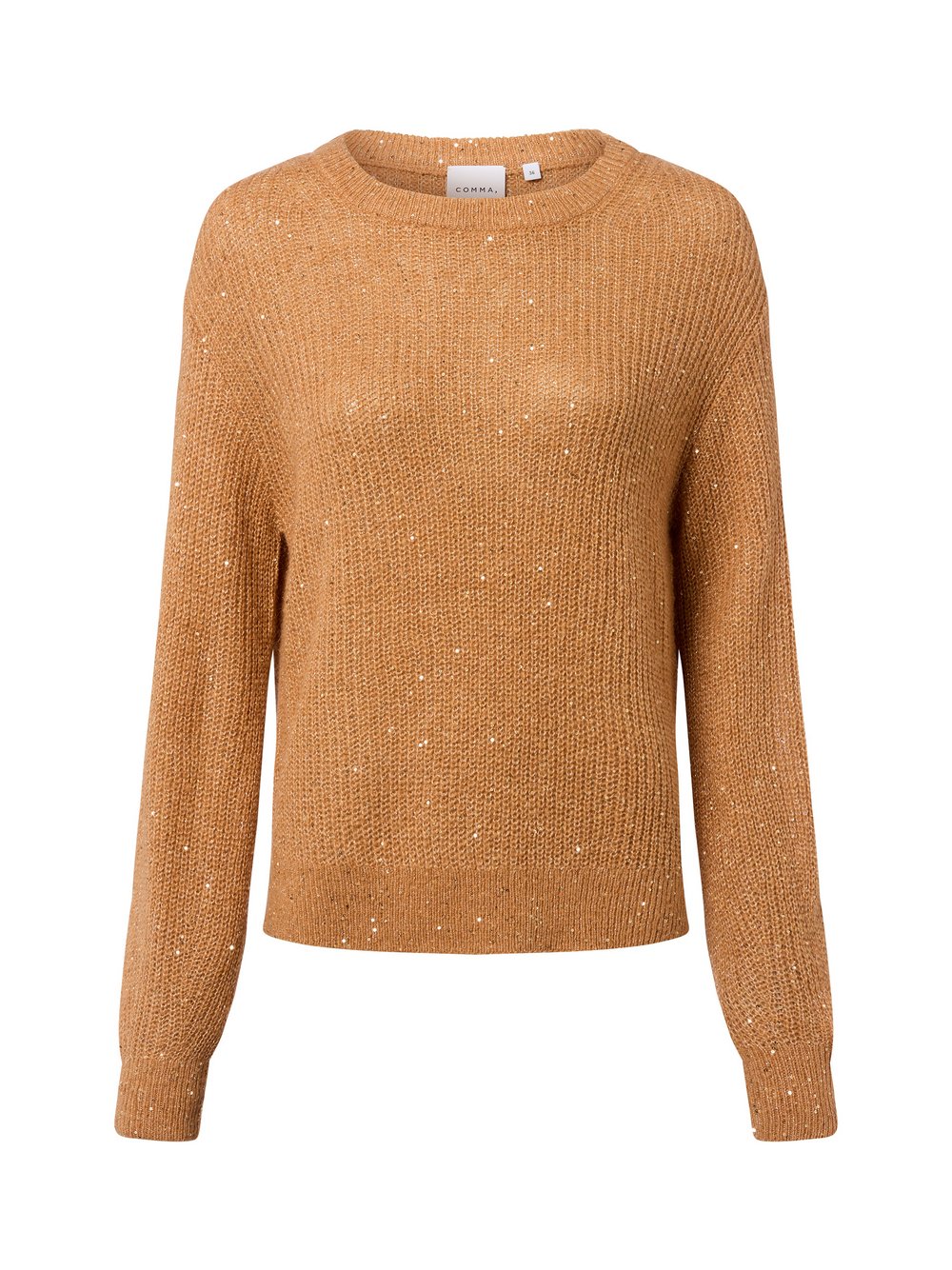 Thumbnail - comma Strickpullover mit Alpaka-Anteil Damen Grobstrick braun meliert, 34