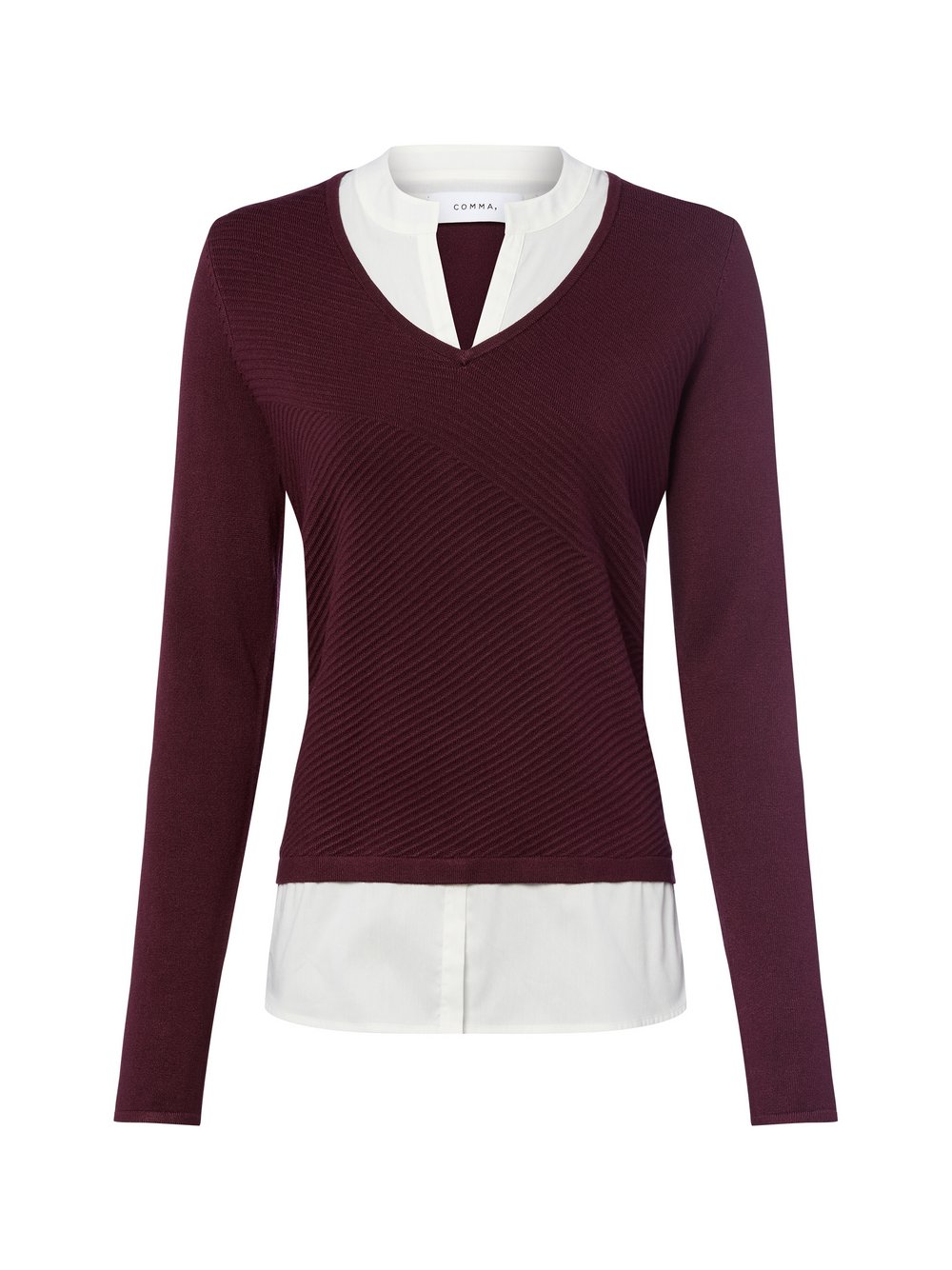 comma Strickpullover Damen Viskose mehrfarbig strukturiert, 38