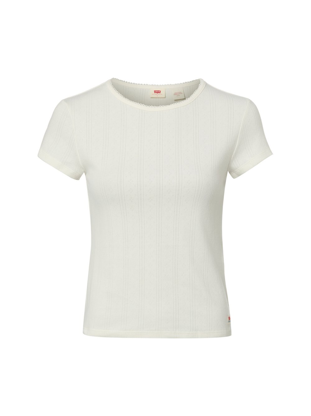 Levi's T-Shirt Damen Baumwolle weiß strukturiert, S