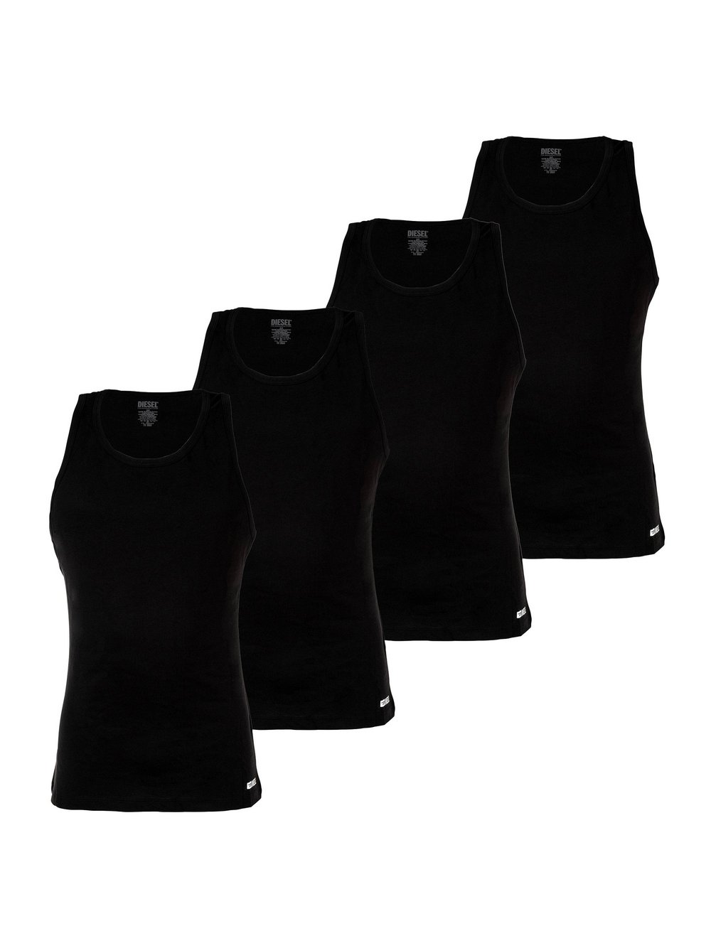 Diesel Unterhemd 4er Pack Herren Baumwolle schwarz, S