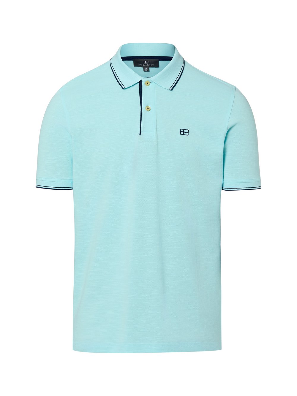 Nils Sundström Poloshirt Herren Baumwolle (100%) blau, XXL