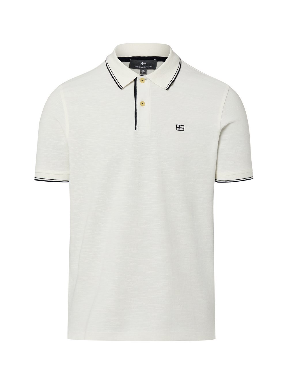 Nils Sundström Poloshirt Herren Baumwolle (100%) weiß, L