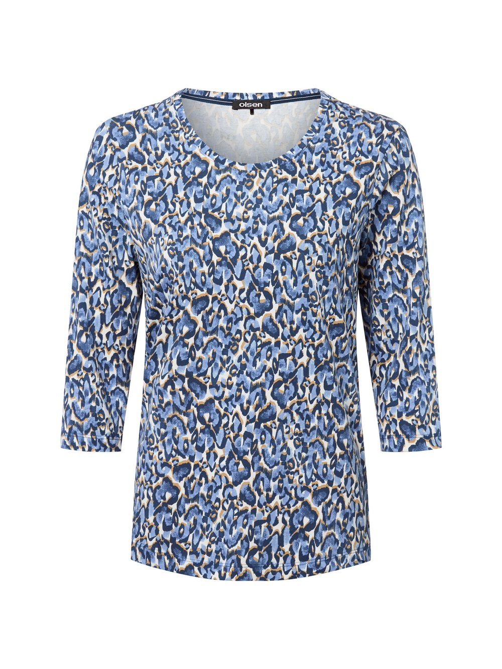 Olsen Langarmshirt Damen Baumwolle mehrfarbig gemustert, 38