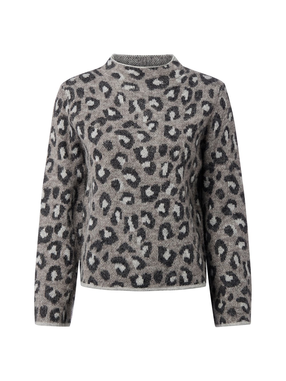s.Oliver BLACK LABEL Strickpullover mit Woll-Anteil Damen grau gemustert, 38
