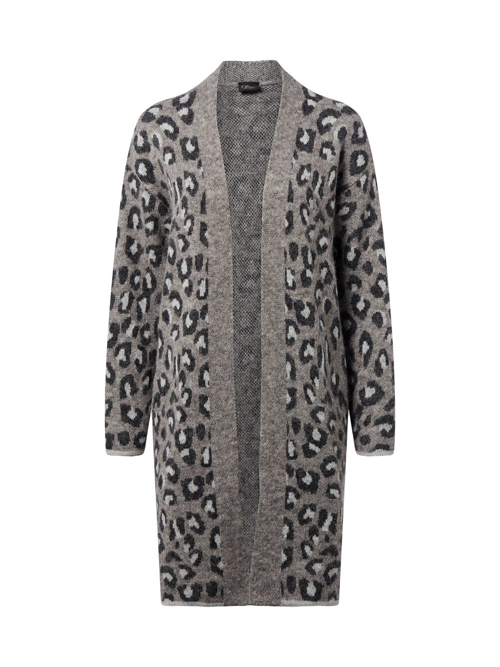 s.Oliver BLACK LABEL Strickhülle mit Woll-Anteil Damen Wolle grau gemustert, 38