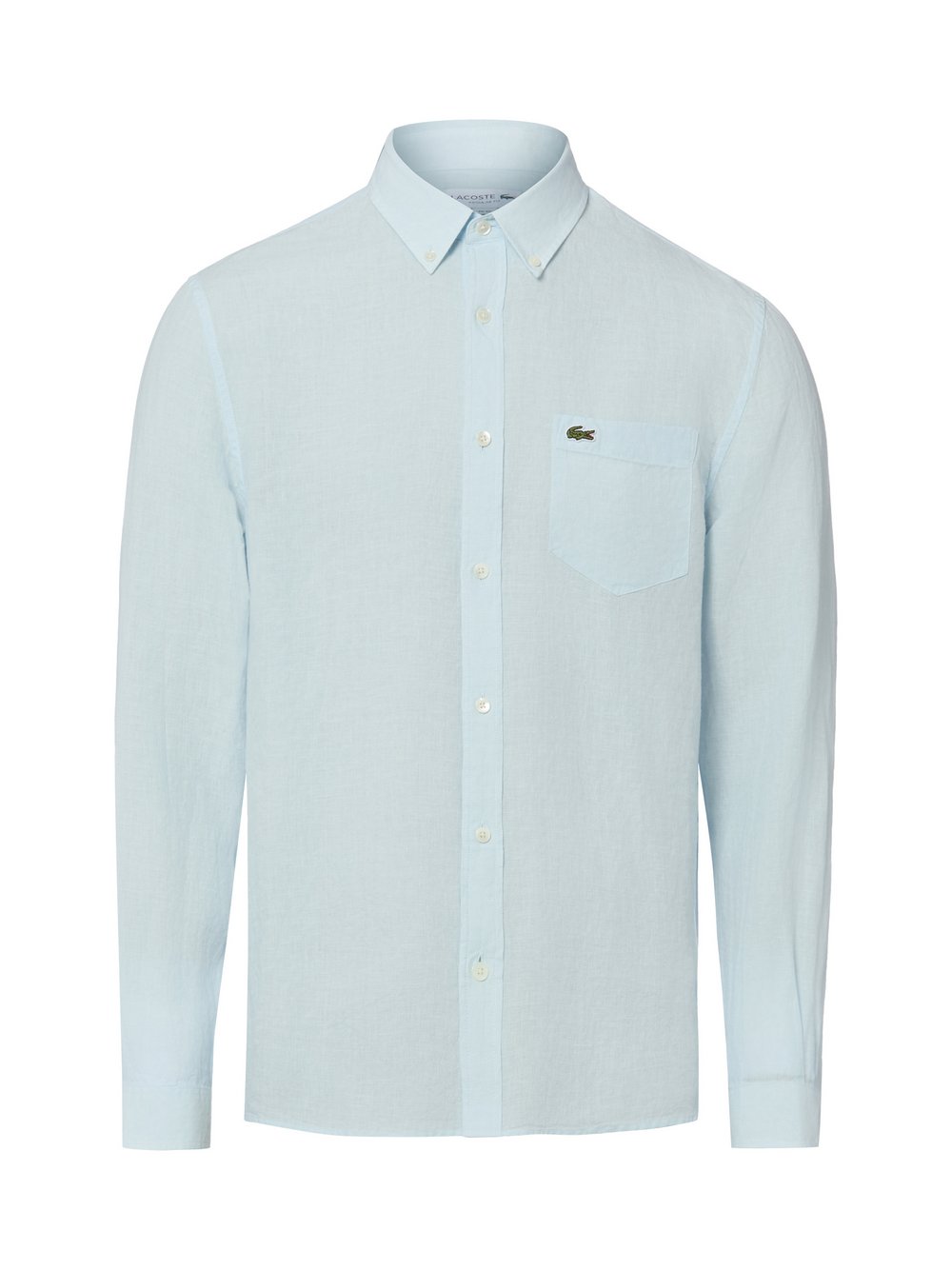 Lacoste koszula lniana Mężczyźni Regular Fit len niebieski