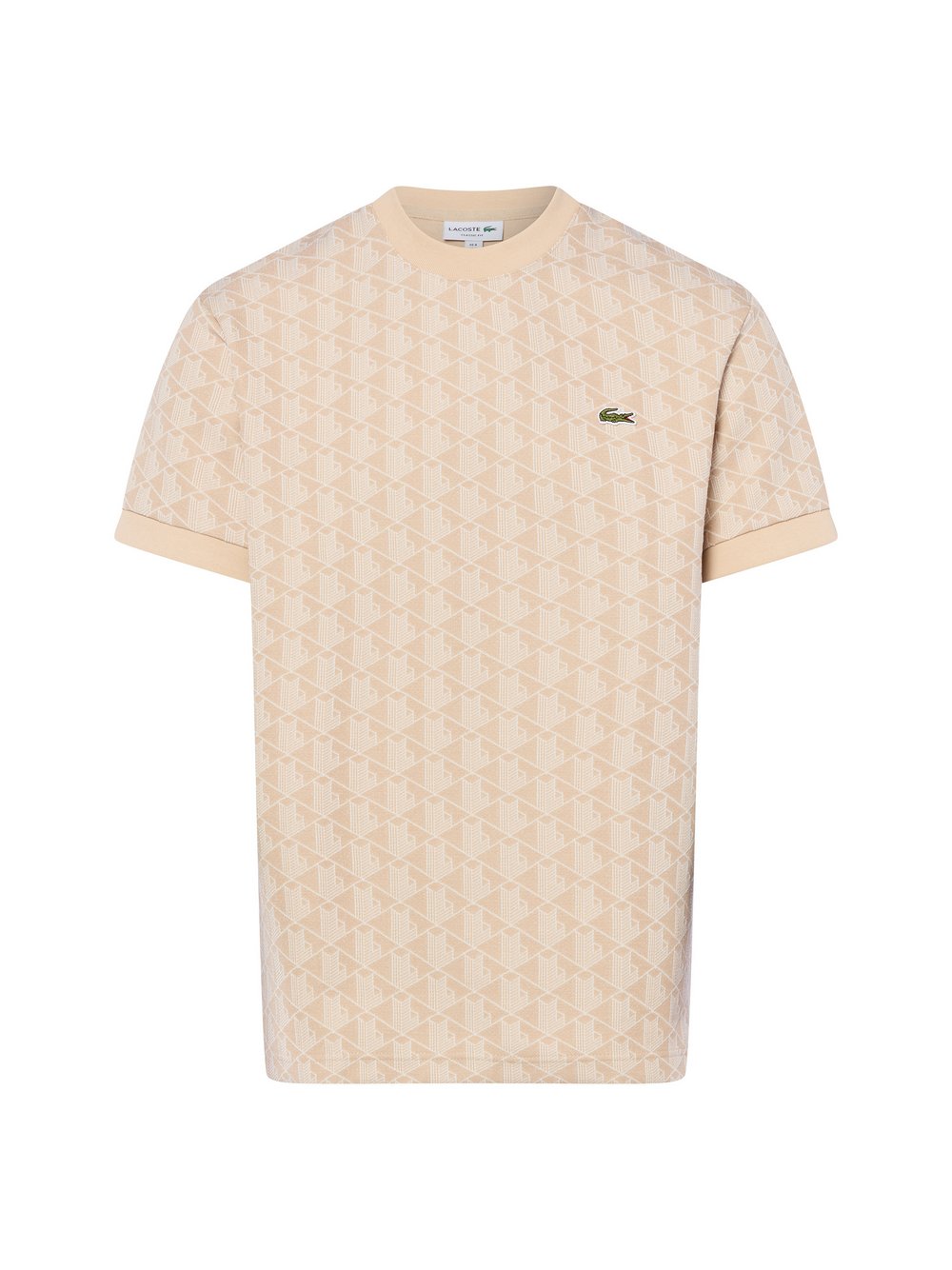 Lacoste T-Shirt Herren Baumwolle beige gemustert, 3