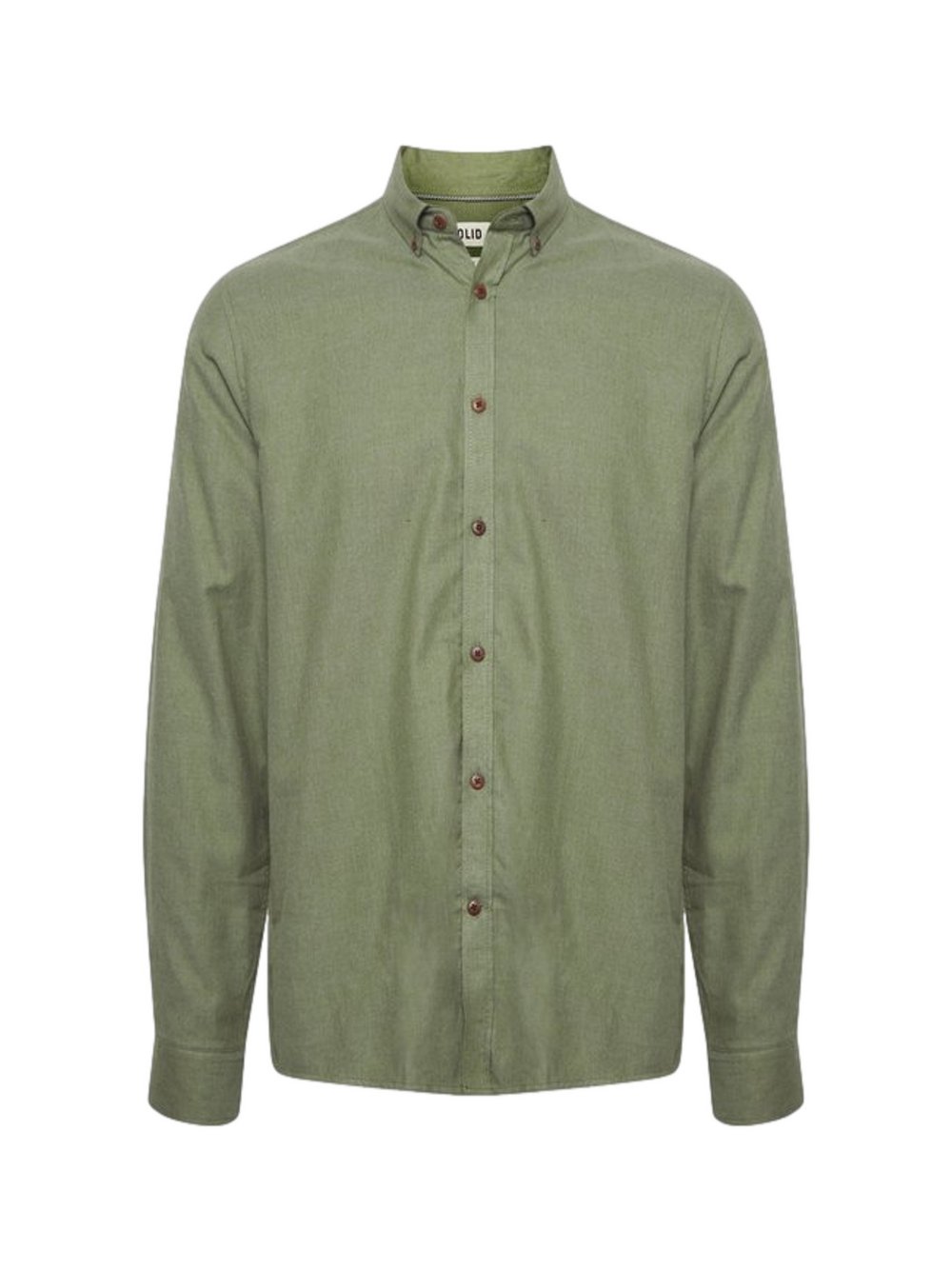 Solid Hemd Herren Regular Fit Baumwolle grün meliert, M