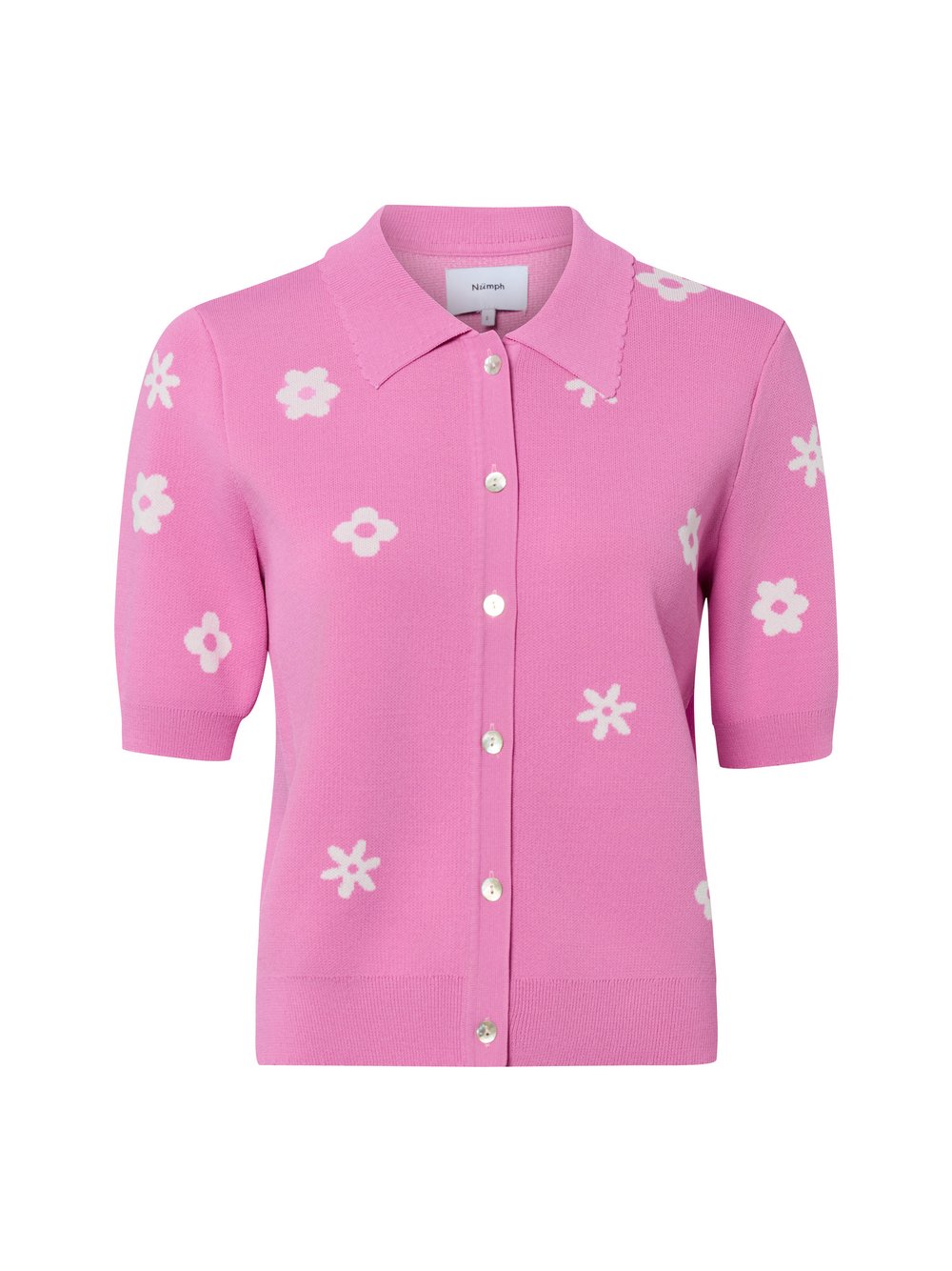 Nümph Strickpullover Damen Viskose pink gemustert, S