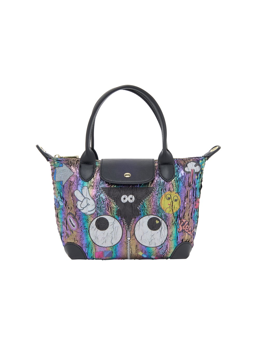 MyMo Handtasche Damen schwarz gemustert, ONE SIZE