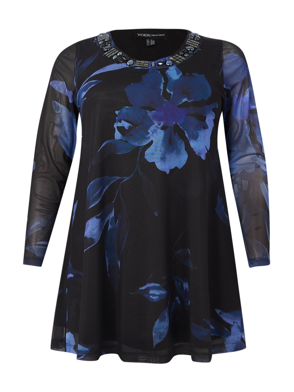 Thumbnail - YOEK Tunika Damen mehrfarbig bedruckt, 46-48