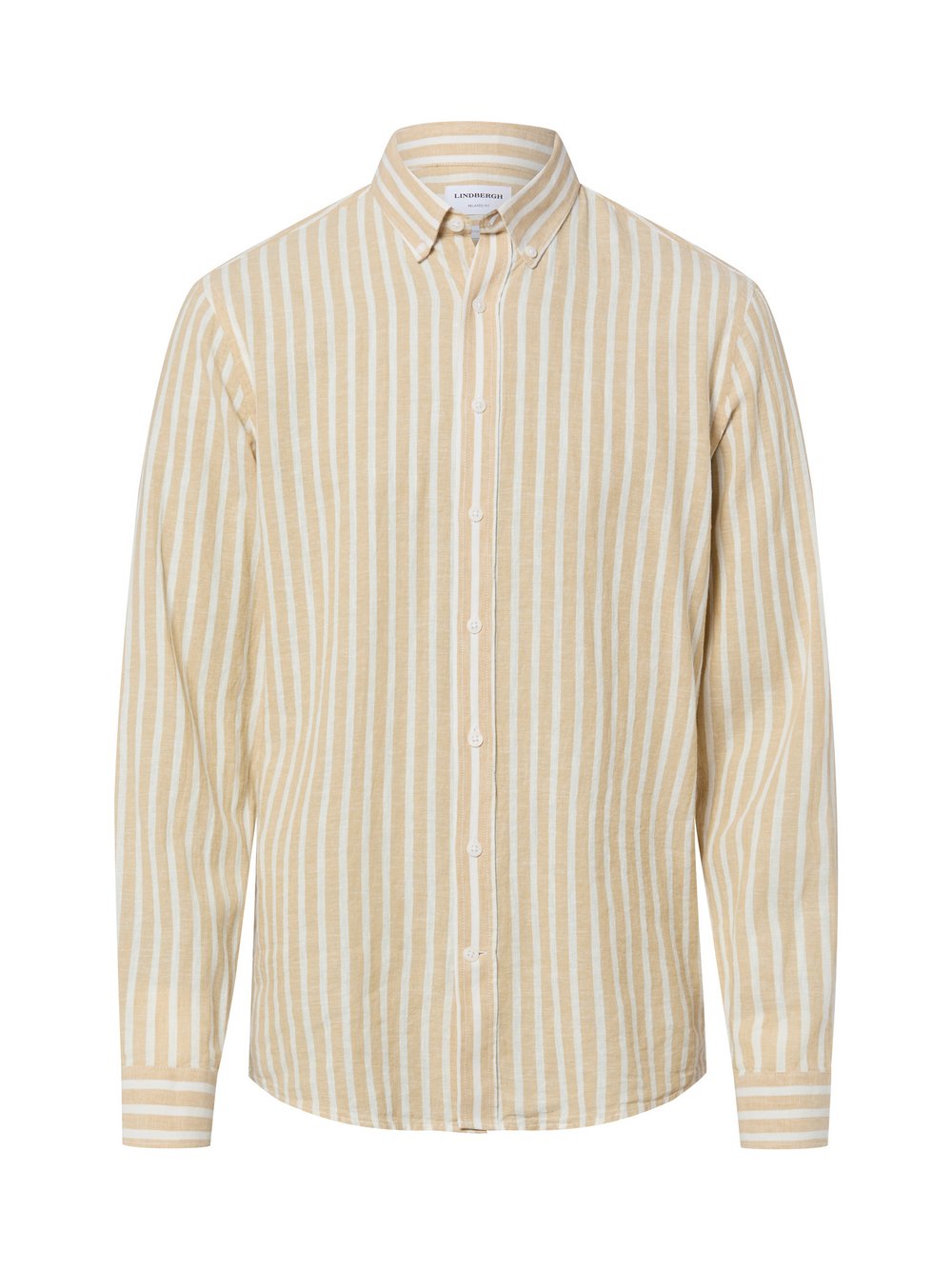 VAN GRAAF Lindbergh Herren Beige Freizeithemd Regular Fit Baumwolle Mehrfarbig, Groß