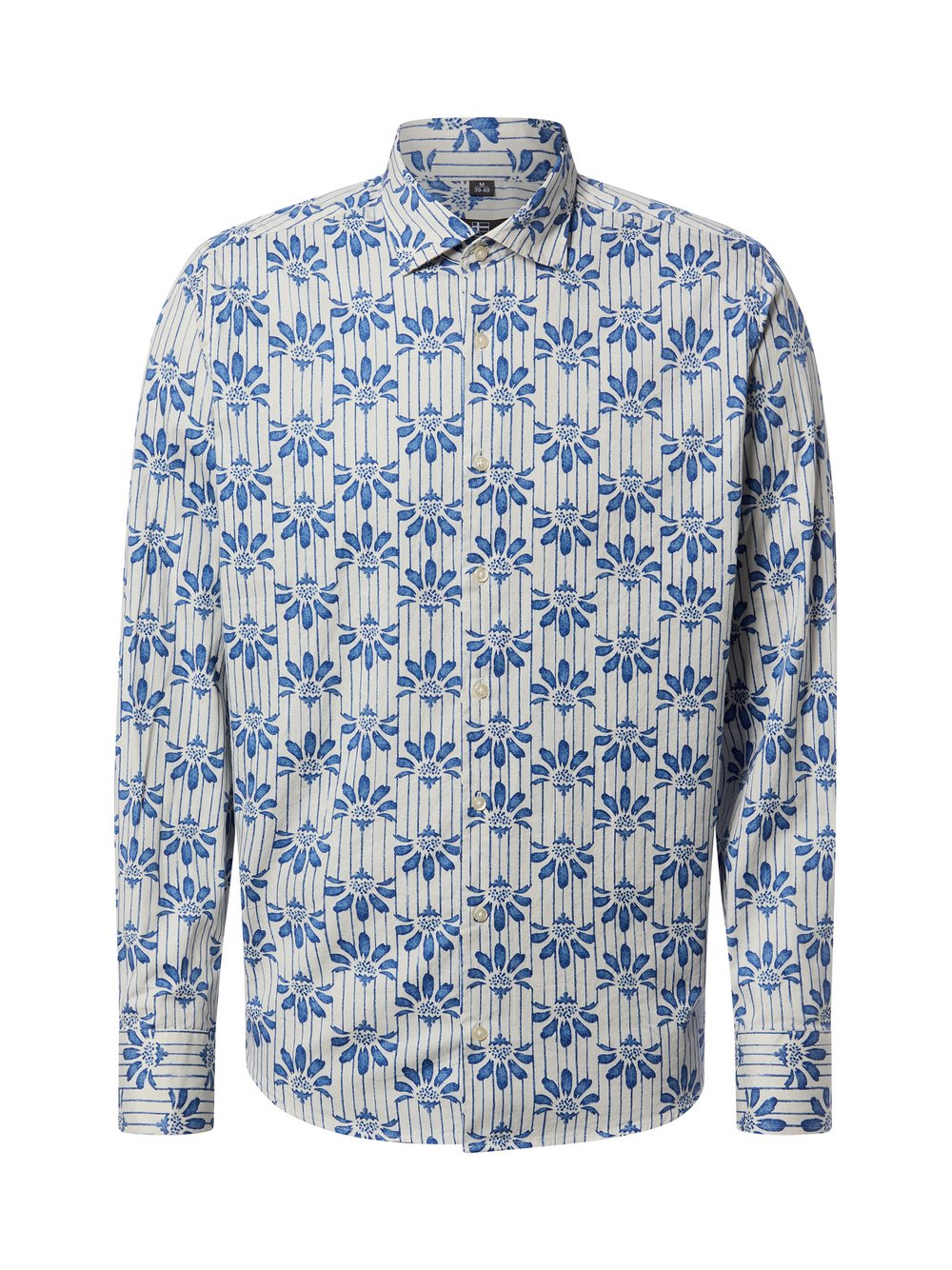 Nils Sundström Hemd Herren Modern Fit Baumwolle mehrfarbig gemustert, XL