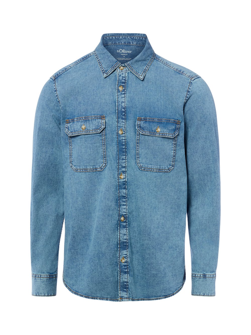 s.Oliver Freizeithemd Herren Regular Fit Baumwolle blau, L