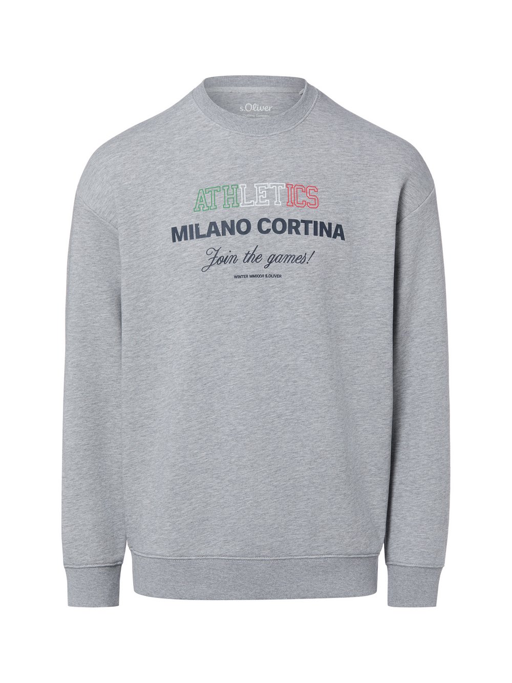 s.Oliver Sweatshirt Herren Baumwolle grau meliert, S